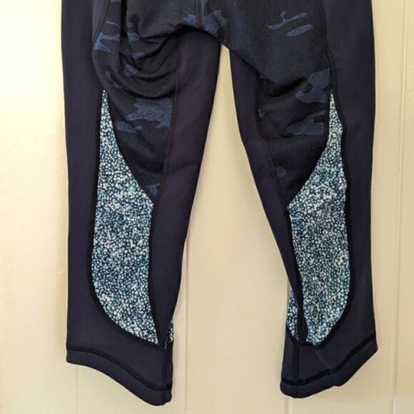 Lululemon Wunder Under Blue Camo Lotus Leggings 6 Activewear Athleisure Gym - Picture 13 of 14